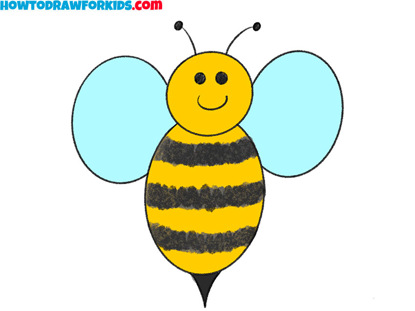 How to draw a bee for kindergarten