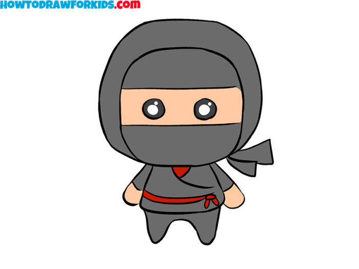 how to draw a ninja for kids easy