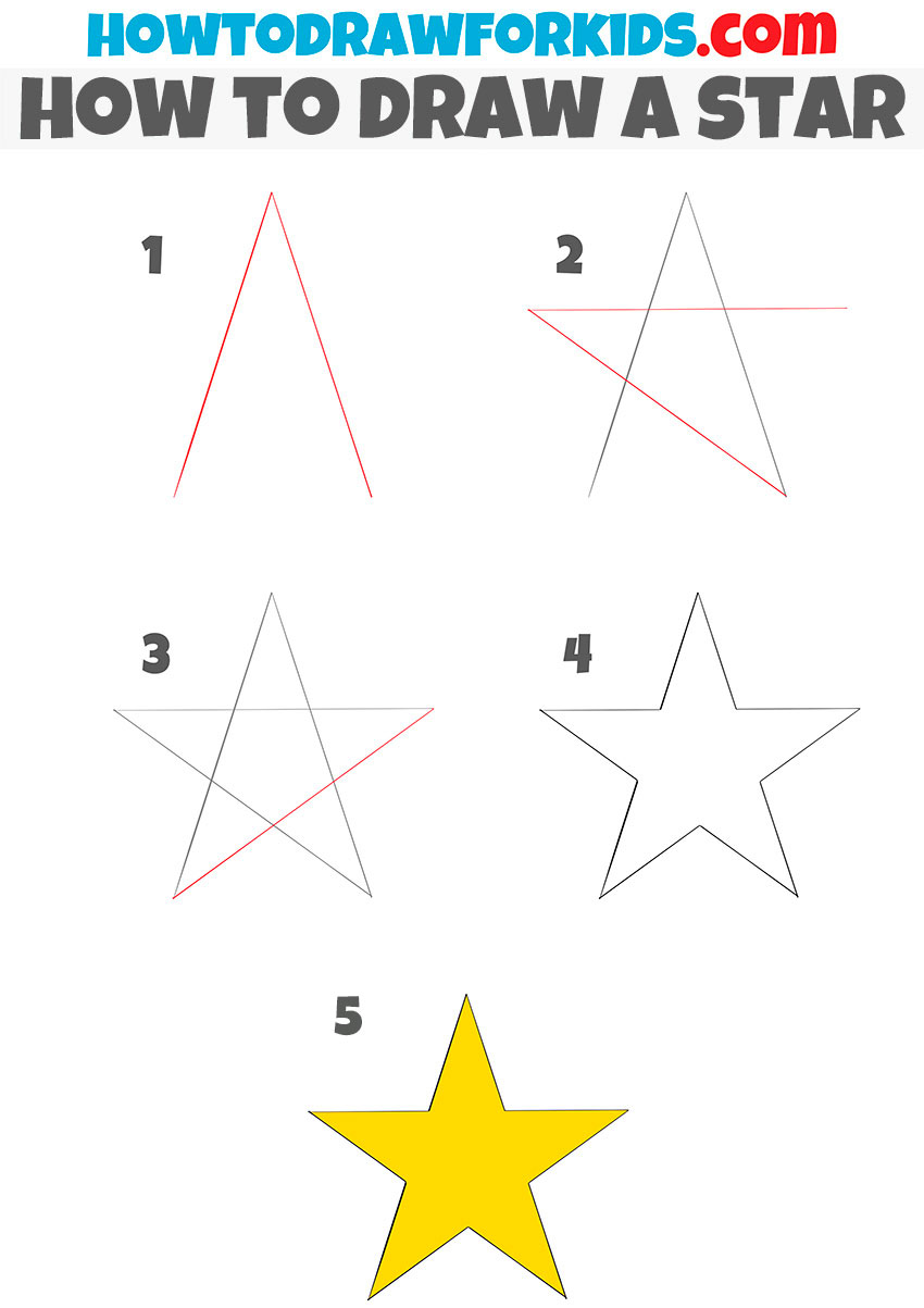 how to draw a star step by step easy