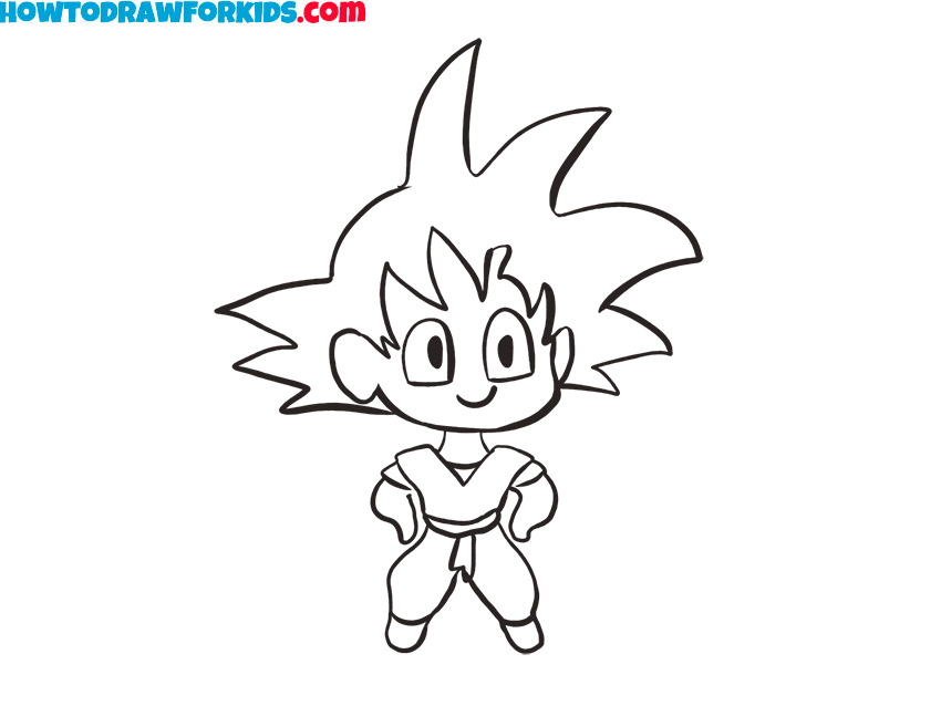 how to draw goku for kids tutorial