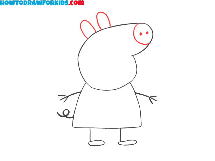 how to draw peppa pig easy
