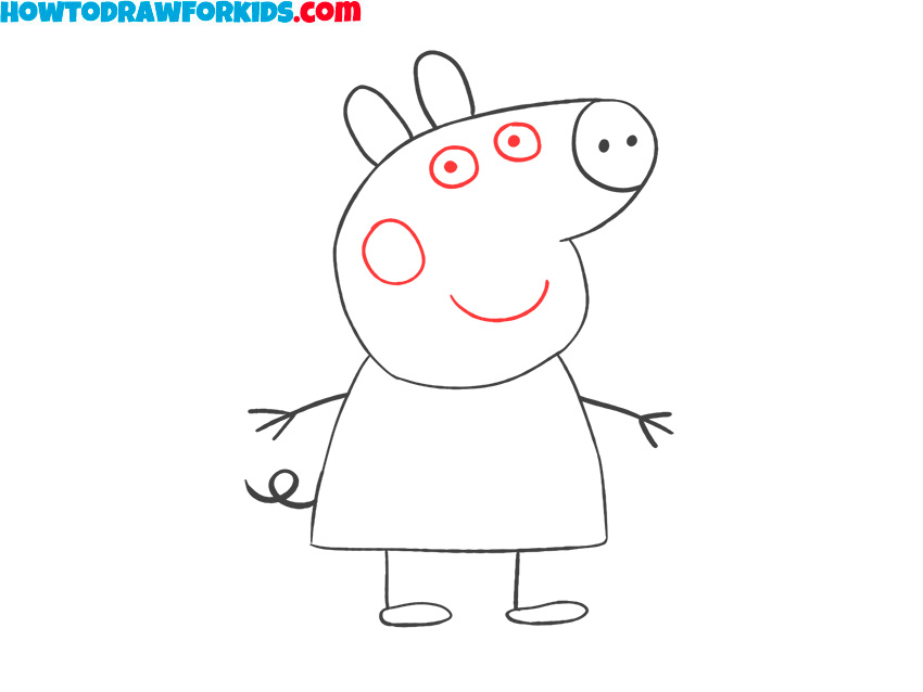 how to draw peppa pig step by step easy