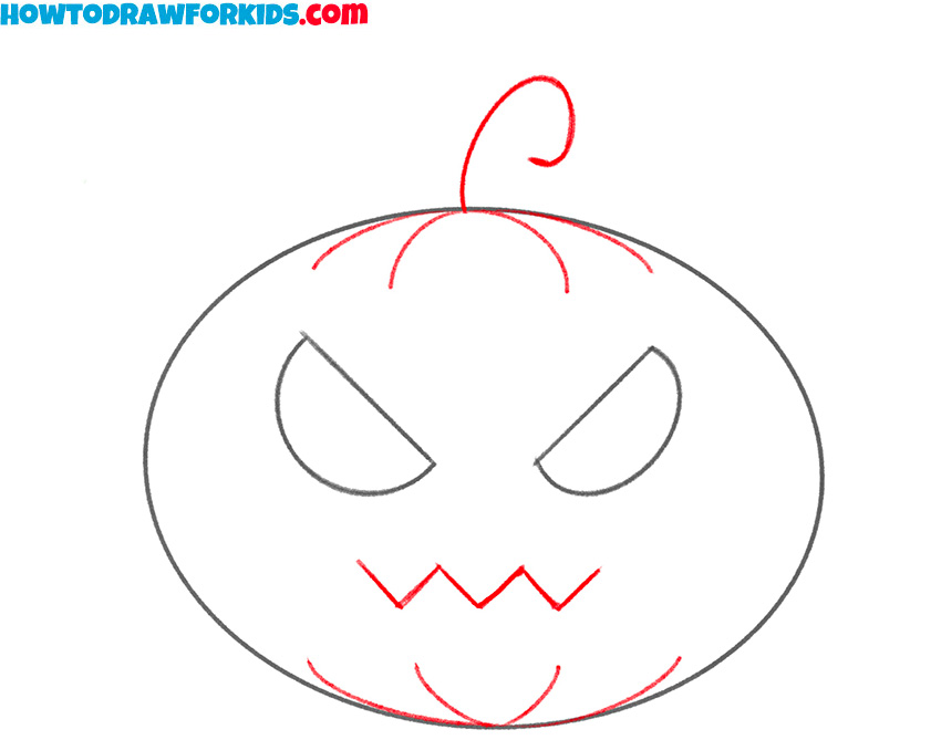 simple a Jack-o'-lantern drawing