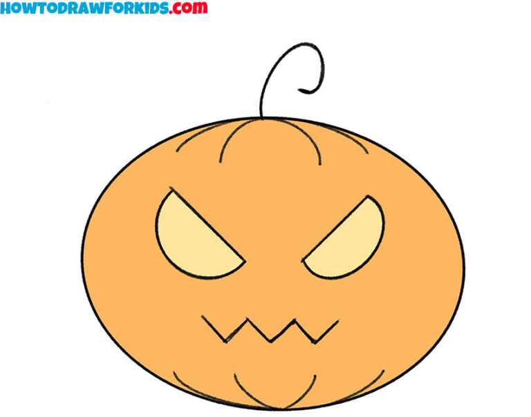 How to Draw a Jack-o'-lantern for Kindergarten - Easy Drawing Tutorial