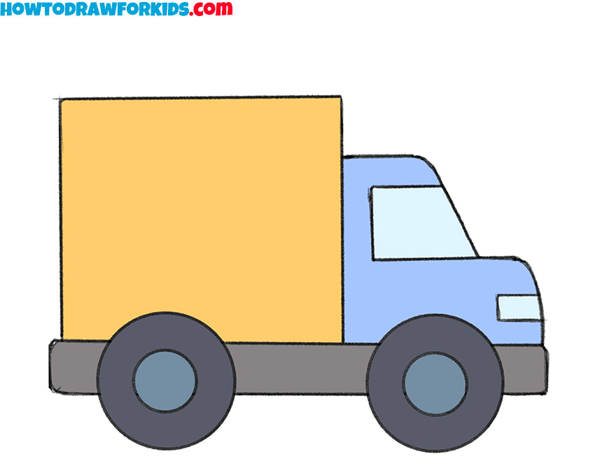 how to draw a big truck for beginners