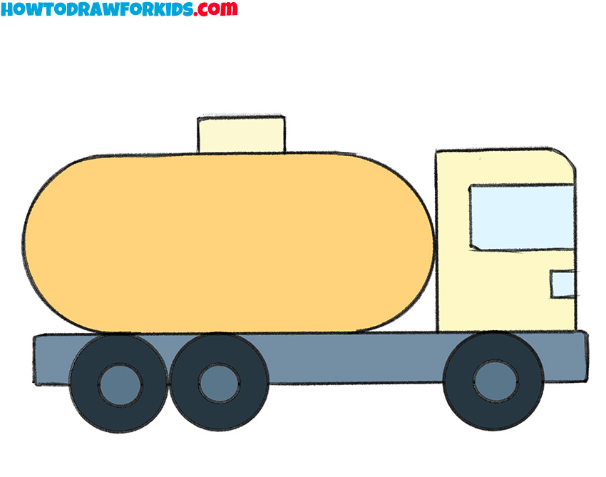 tank truck drawing for kindergarten
