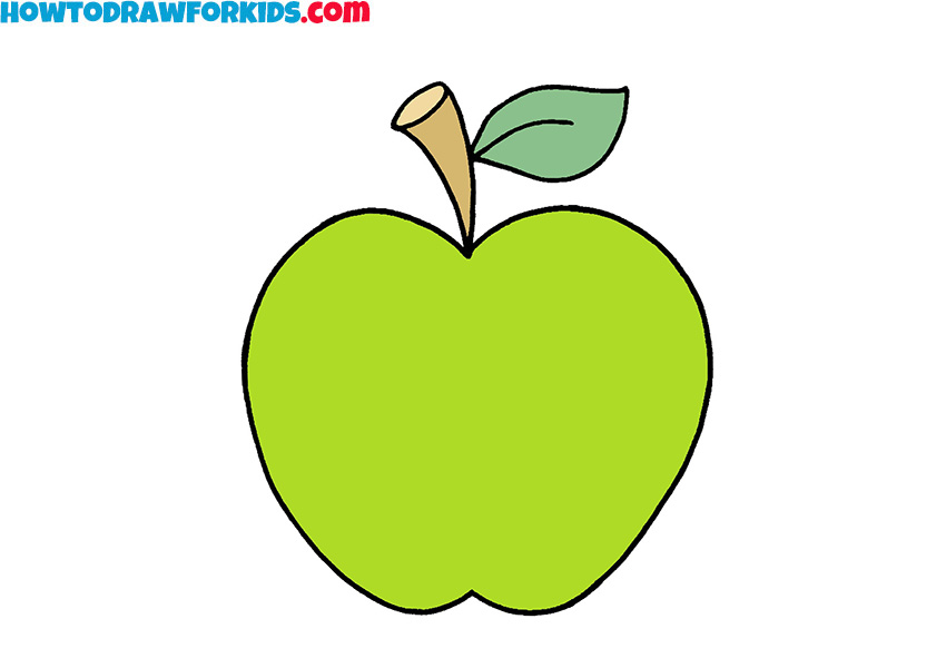 How to Draw a Simple Apple - Easy Drawing Tutorial For Kids