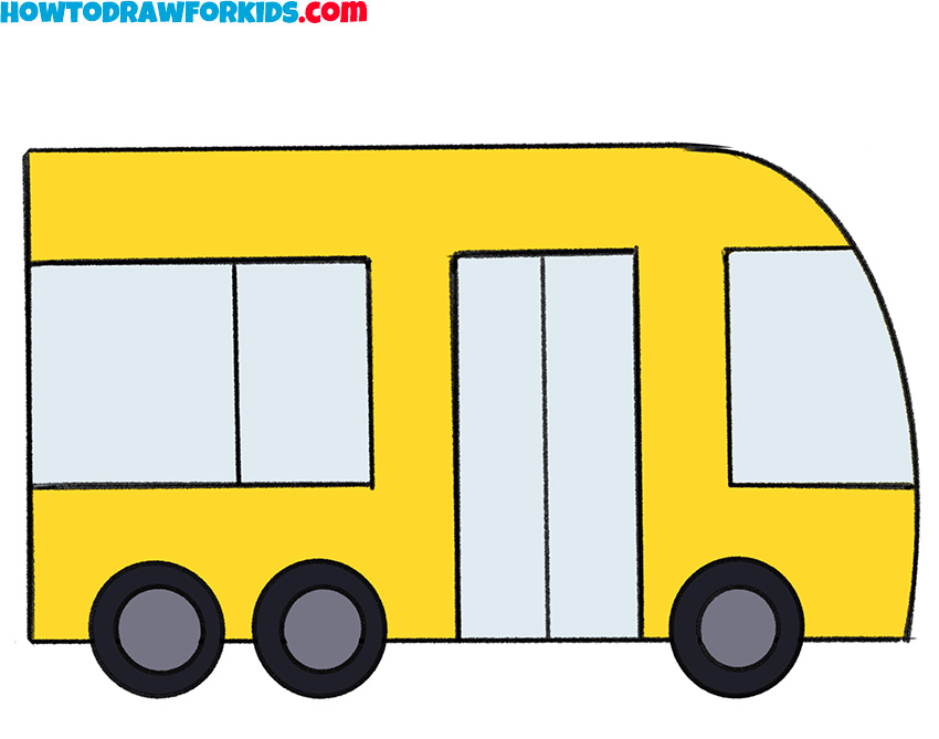 how to draw a bus simple