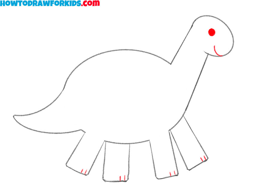 Dinosaur for Kindergarten drawing guide