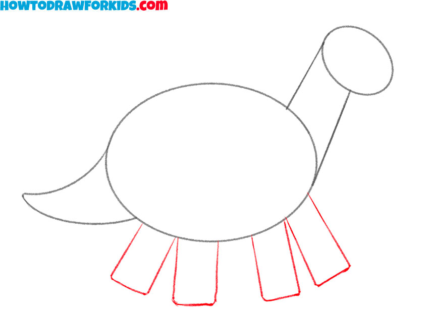 Dinosaur for Kindergarten drawing tutorial
