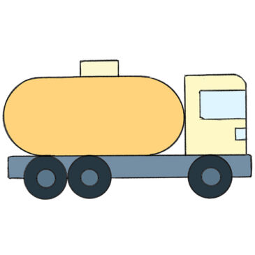 How to Draw a Tank Truck for Kindergarten