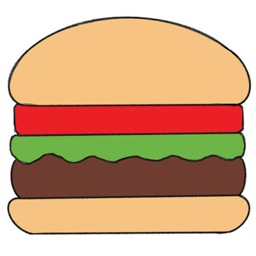 How to Draw a Burger for Kindergarten