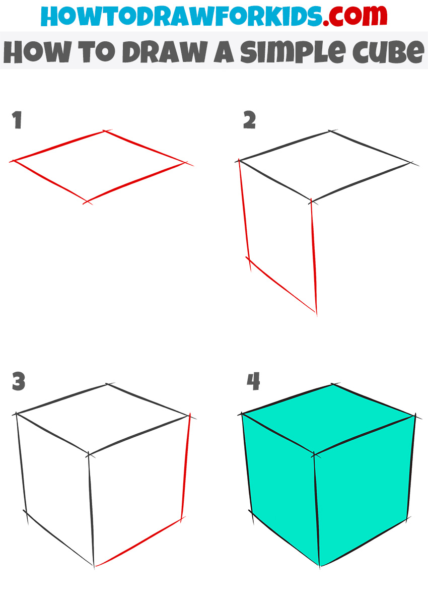 How to Draw a Simple Cube - Easy Drawing Tutorial For Kids