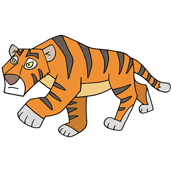 How to Draw a Tiger - Easy Drawing Tutorial For Kids %