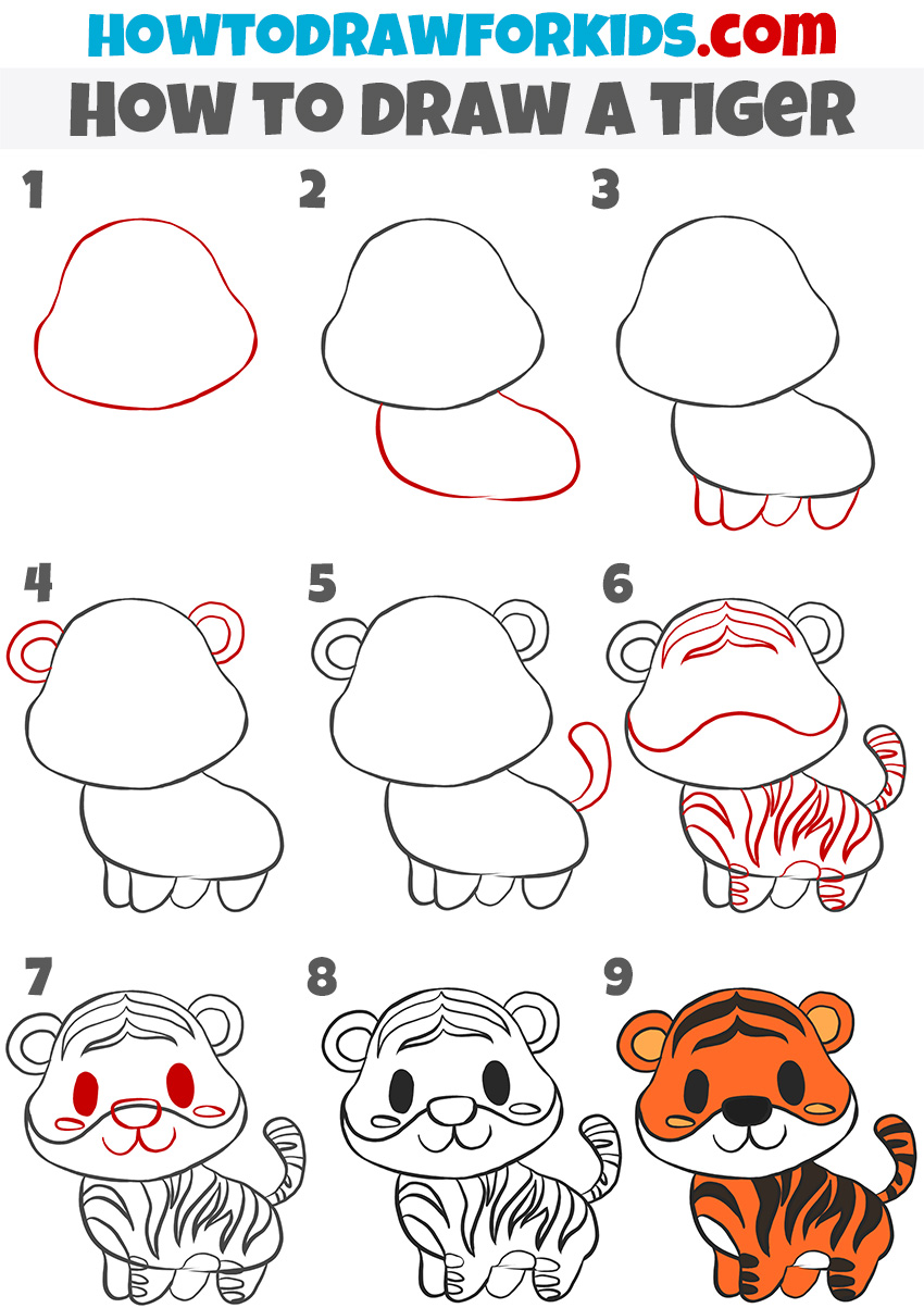 How to draw a tiger step by step