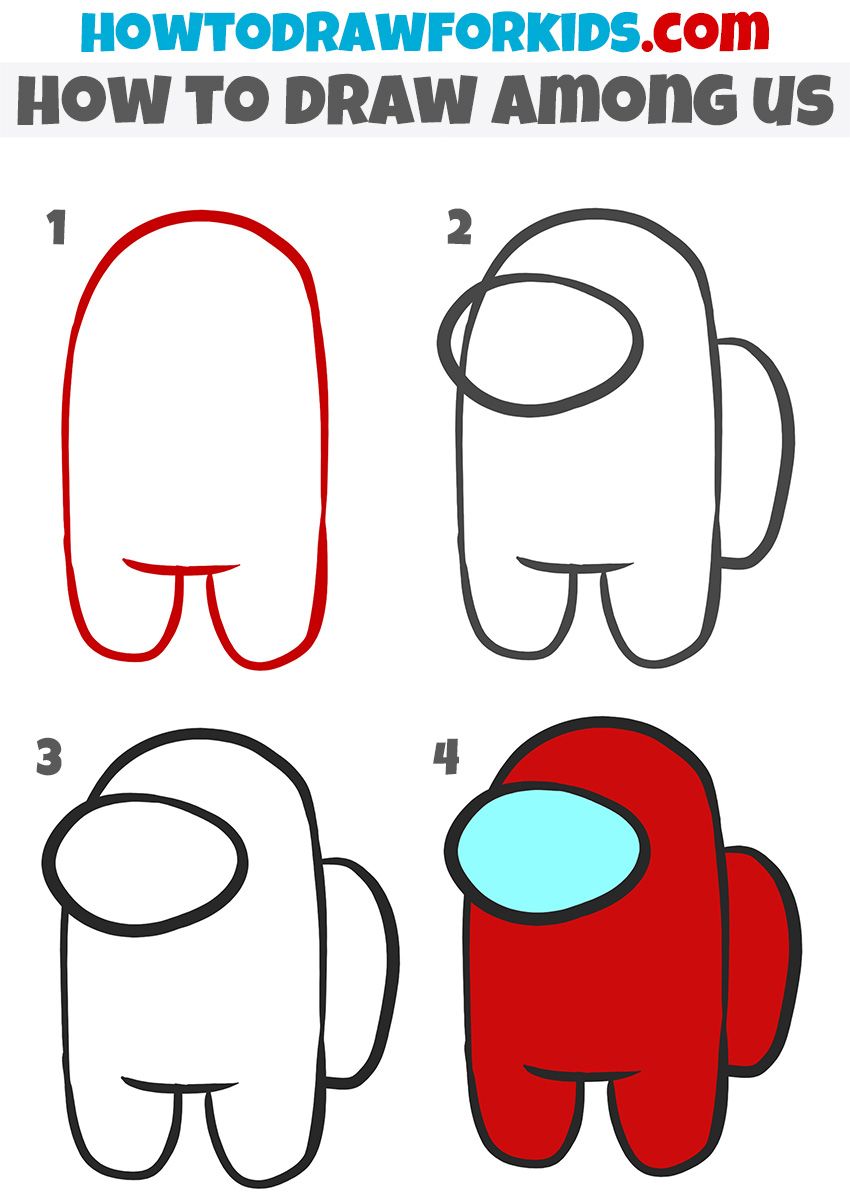 How to draw among us step by step