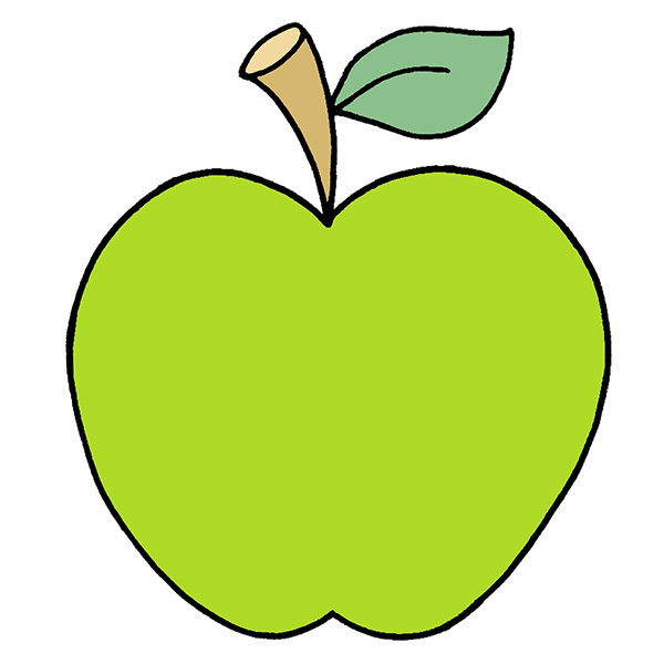 How to Draw a Simple Apple Easy Drawing Tutorial For Kids