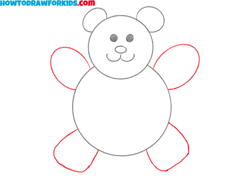 Teddy Bear for Kindergarten drawing guide