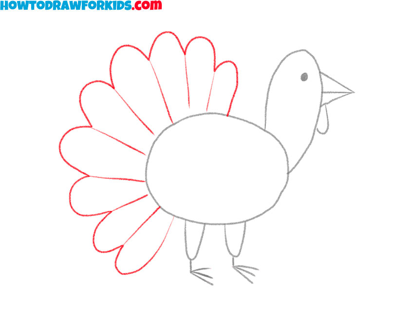 Turkey for Kids drawing tutorial