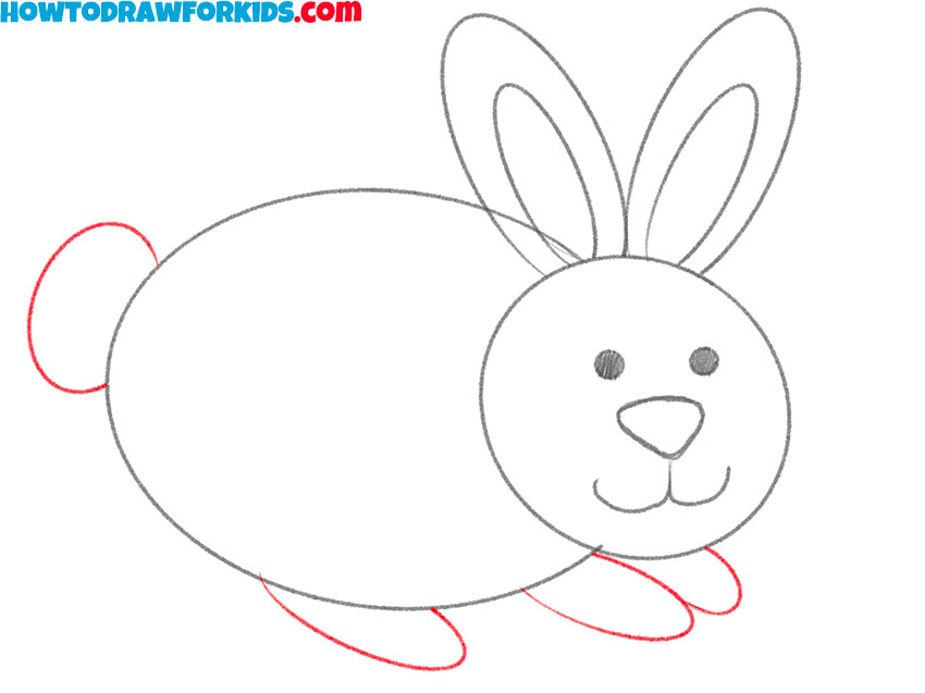 bunny for Kindergarten easy drawing guide step by step