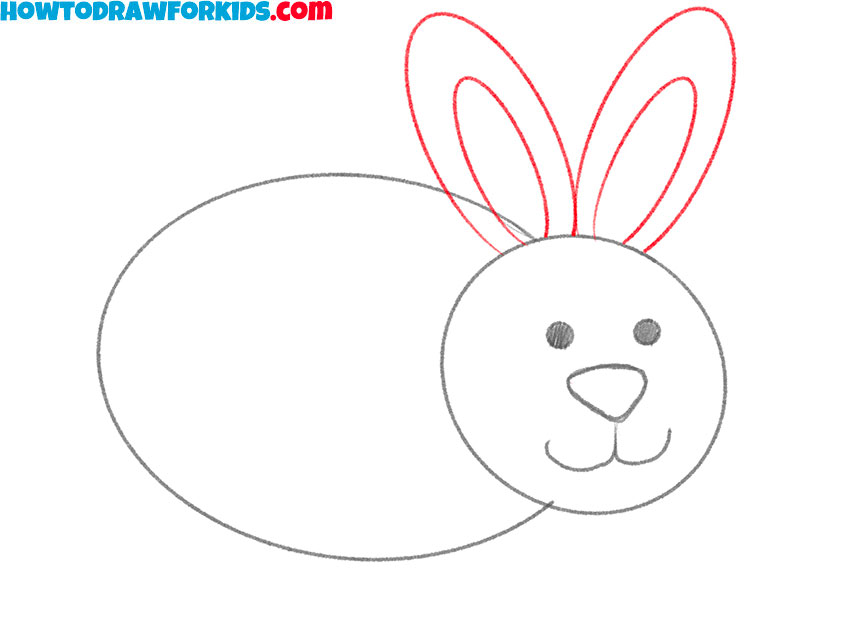 bunny for Kindergarten easy drawing guide