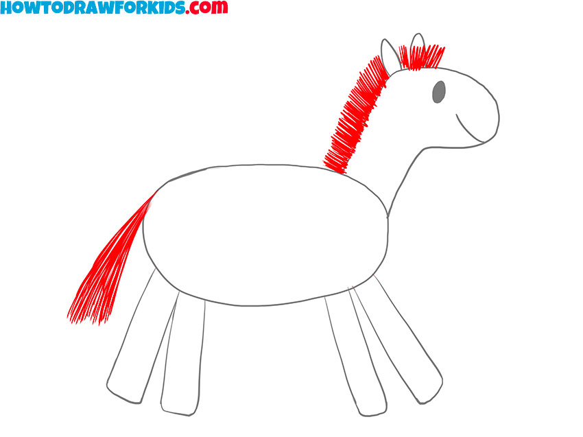 easy way to draw a Horse for kids