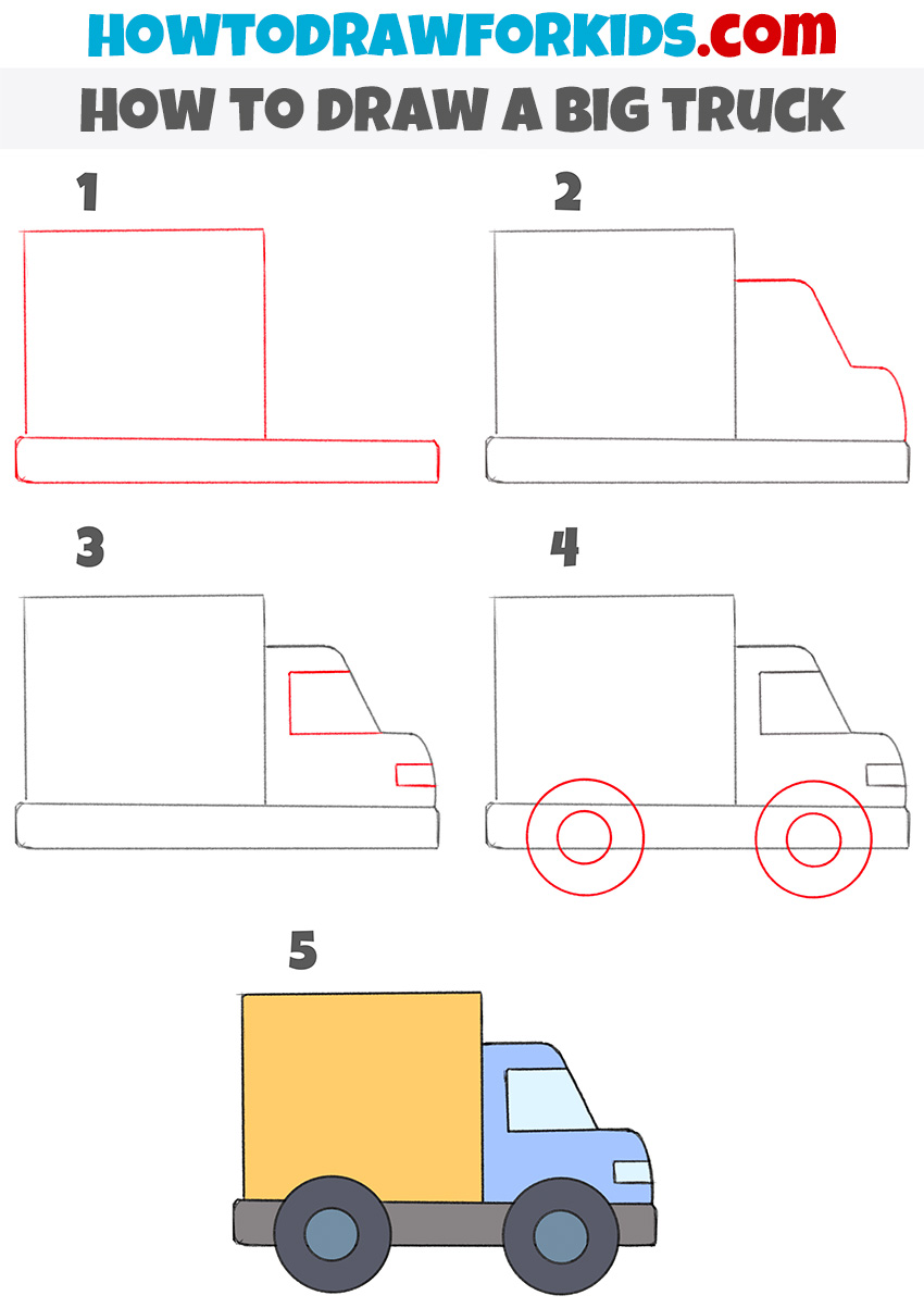 truck drawings step by step