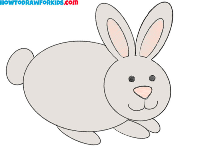 Bunny drawing tutorial for kindergarten 
