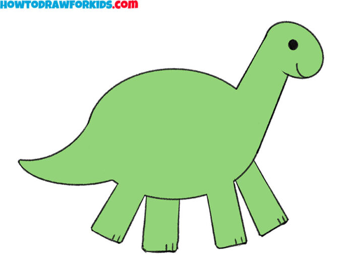 How to Draw a Dinosaur for Kindergarten - Easy Drawing Tutorial For Kids
