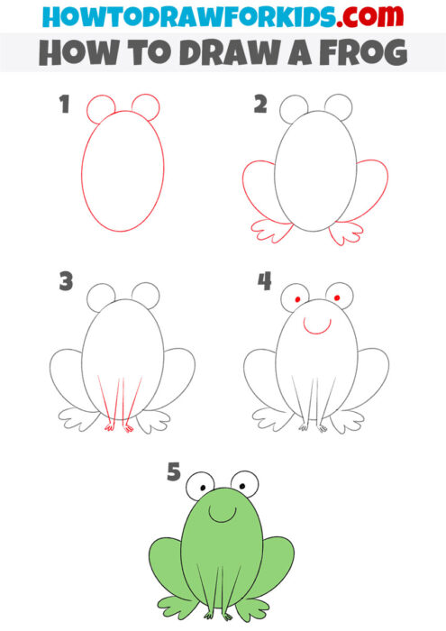 How to Draw a Frog for Kindergarten | Easy Drawing Tutorial For Kids