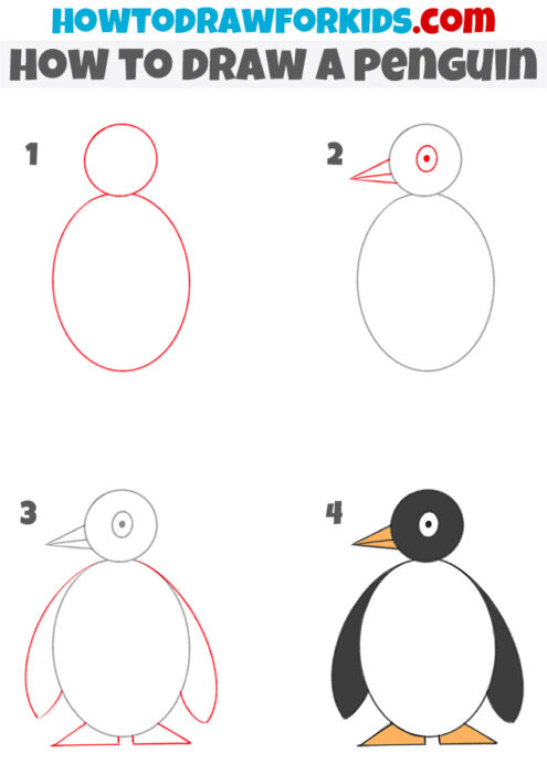 How to Draw a Penguin - Easy Drawing Tutorial For Kids