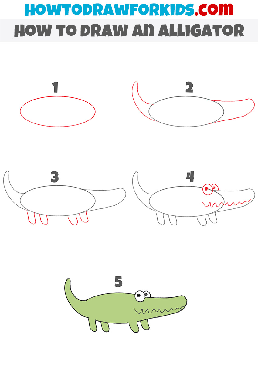 Cute Alligator Drawing