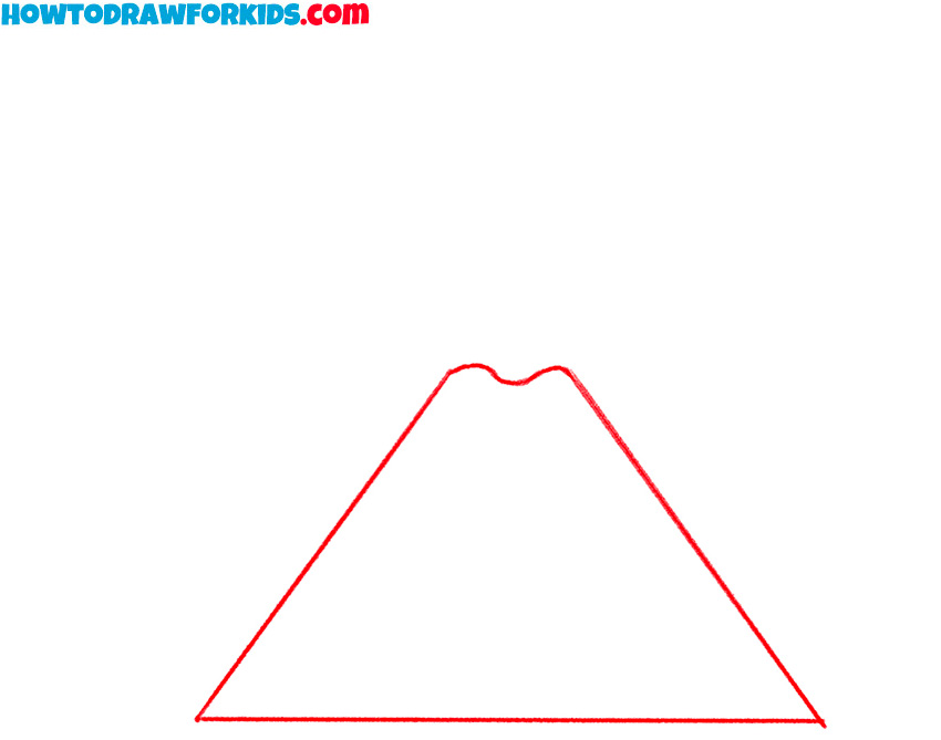 how to draw a basic volcano