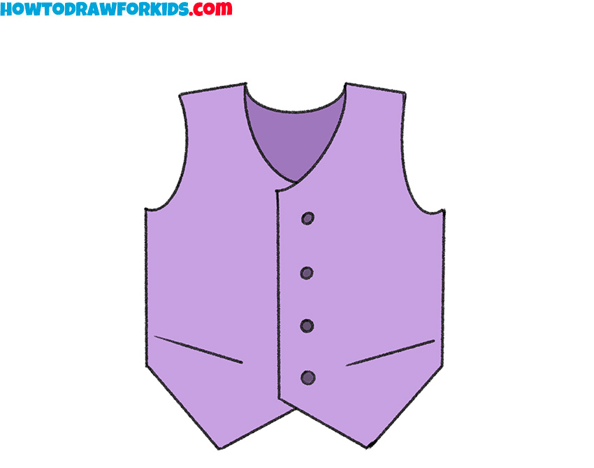 how to draw vest lesson