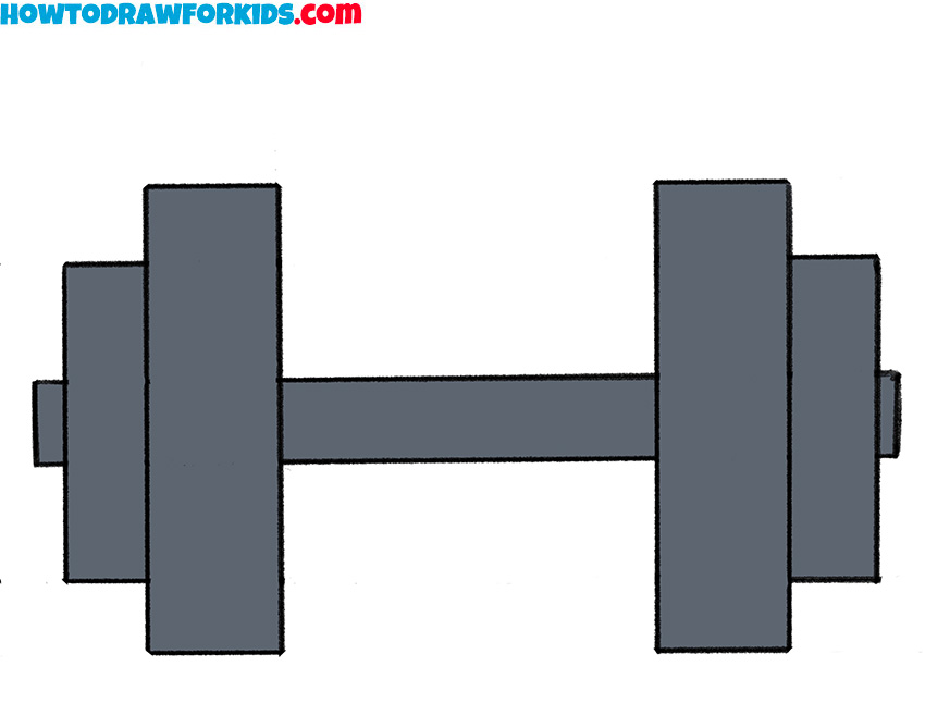 how to draw a dumbbell