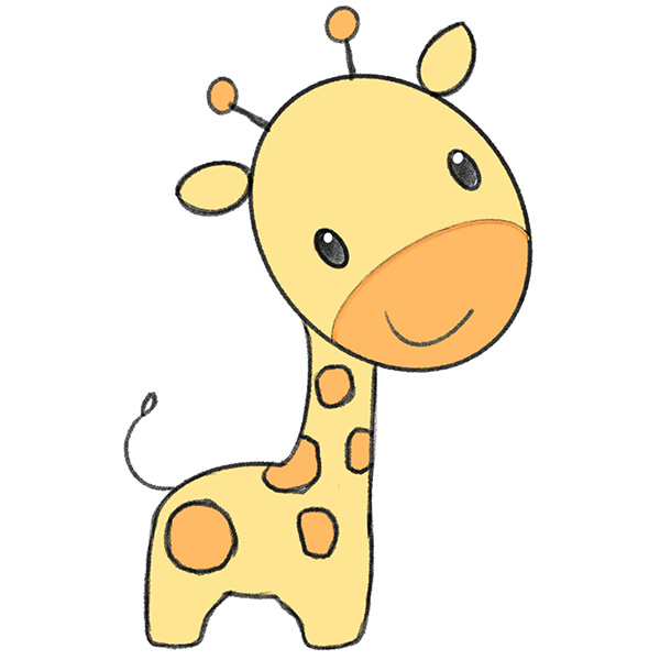 How to Draw a Giraffe for Kindergarten - Easy Drawing Tutorial For Kids