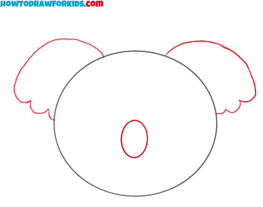 How to draw a Koala face for kids easy