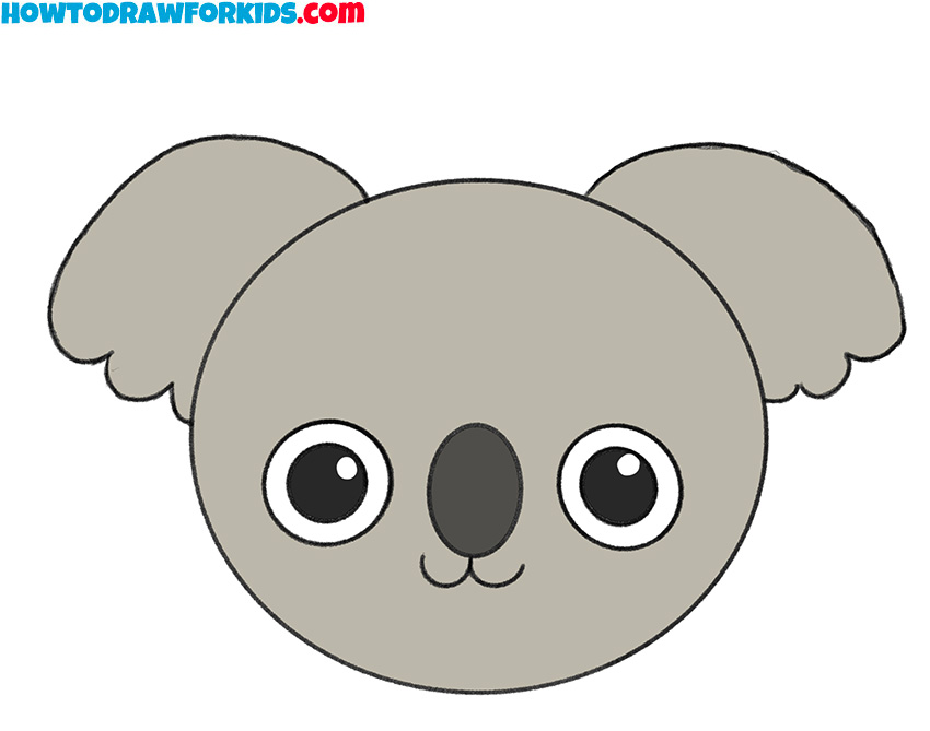 how to draw a koala face