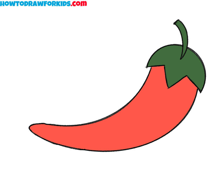 How to Draw a Pepper for kindergarten Easy Tutorial For Kids