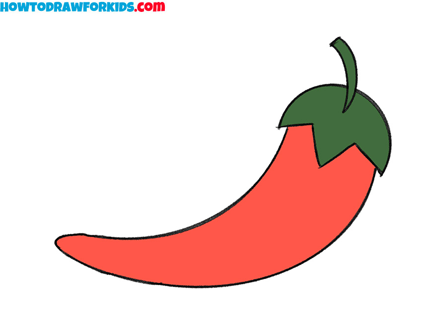 How to Draw a Pepper for kindergarten Easy Tutorial For Kids