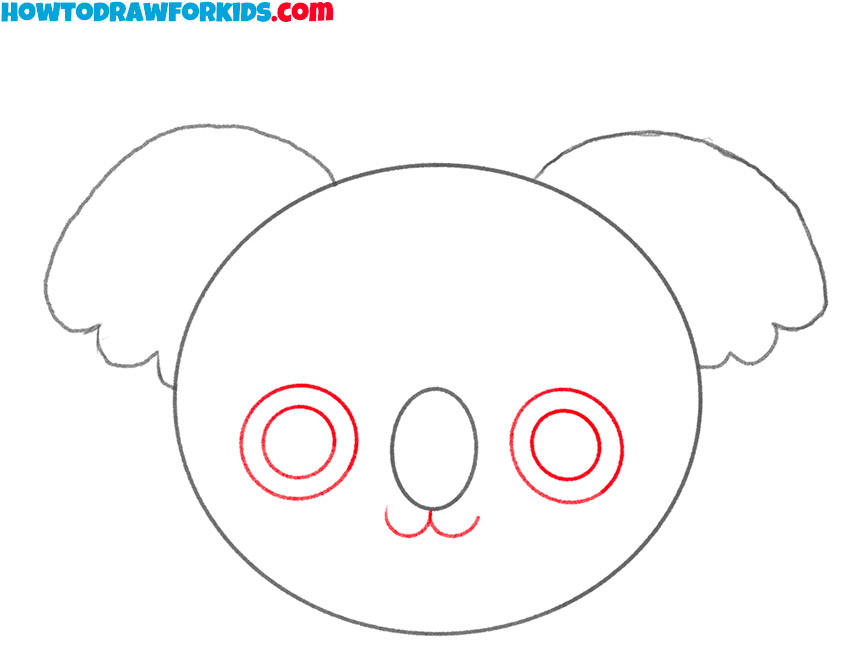 Koala face drawing tutorial