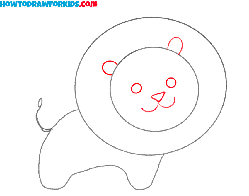 Lion for kindergarten drawing tutorial