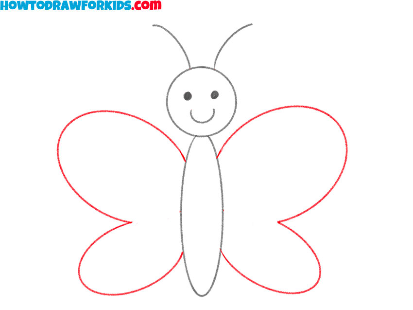 easy butterfly for kindergarten drawing