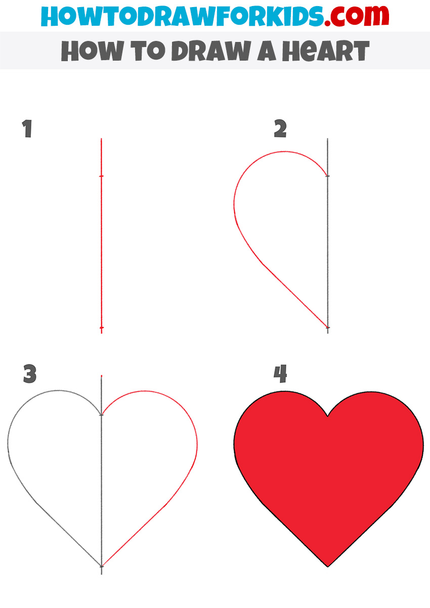 How to draw a heart step-by-step