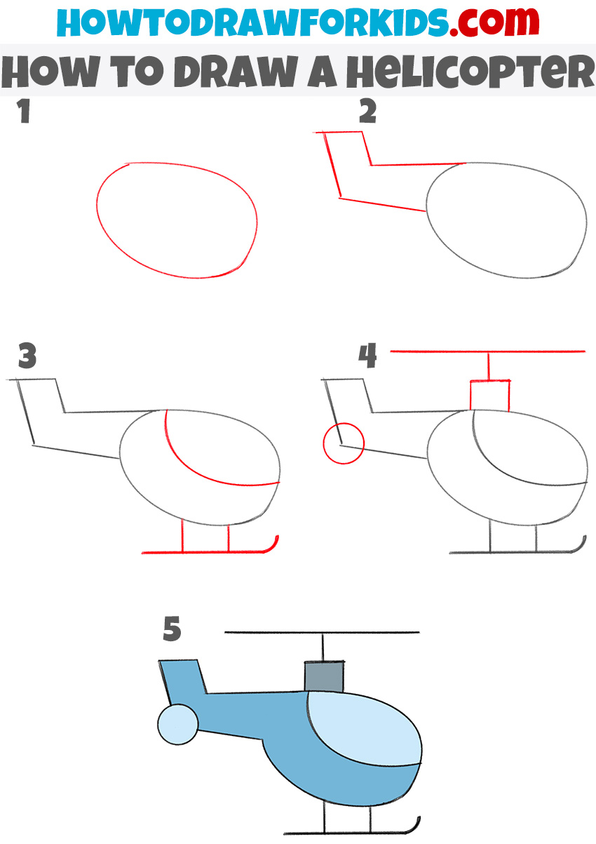 how to draw a helicopter step by step