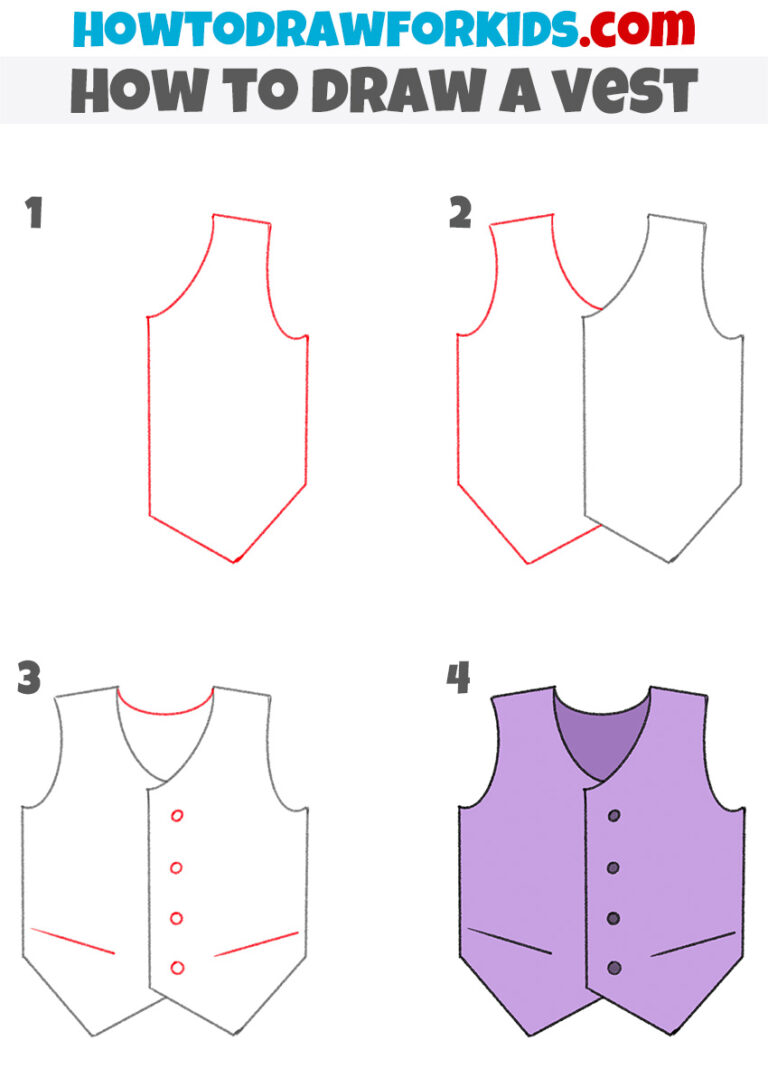 How to Draw a Vest for Kindergarten Easy Tutorial For Kids