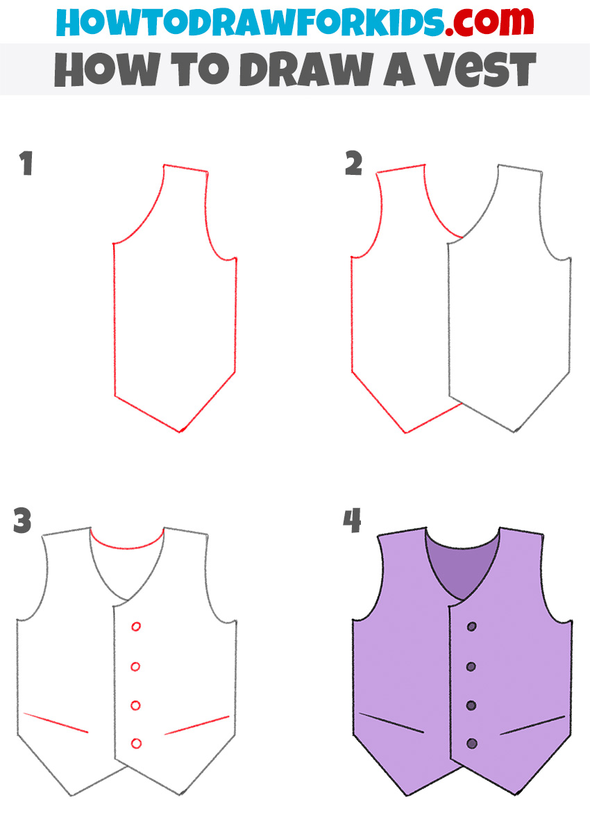 Actuator Staat Rusteloosheid How to Draw a Vest for Kindergarten - Easy Drawing Tutorial For Kids