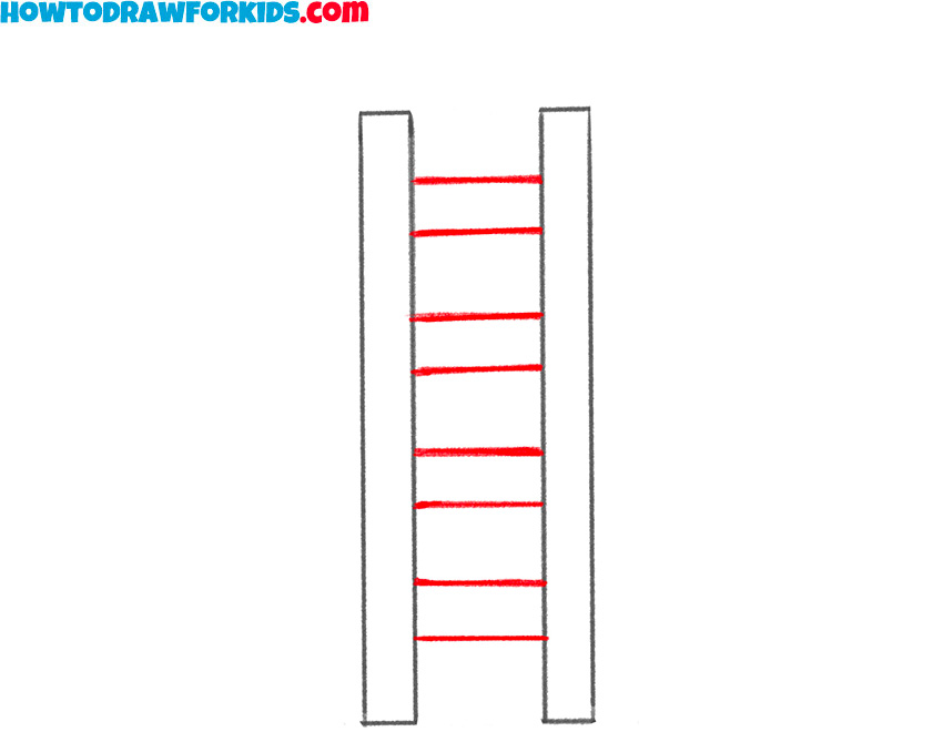 how to draw a ladder easy