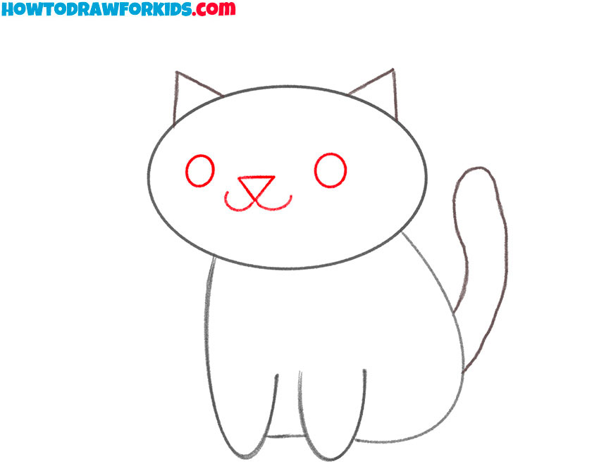 how to draw a cat cute easy