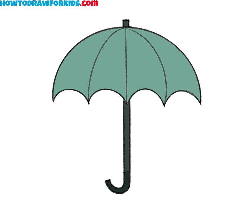 Child under huge umbrella sketch Royalty Free Vector Image